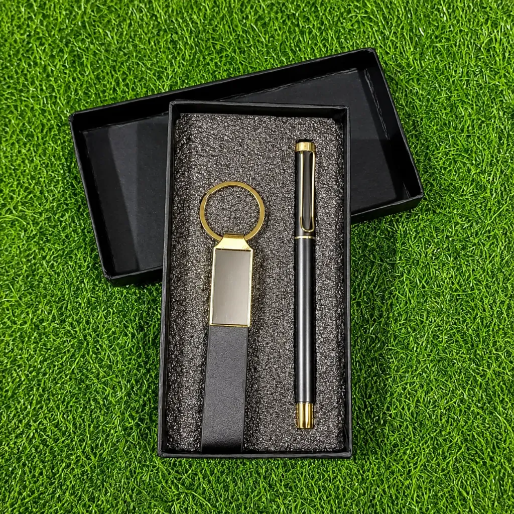Golden Clip Pen and Keychain set