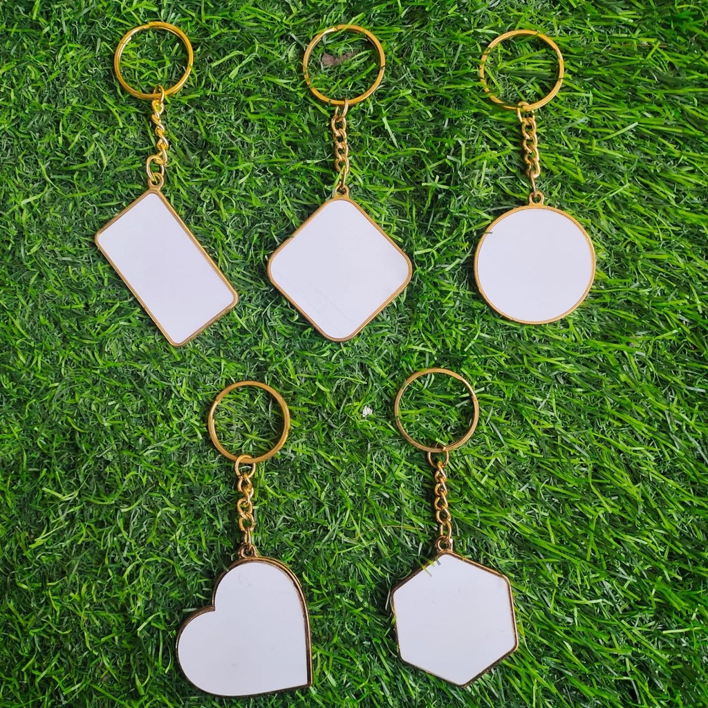 Sublimation Golden Metal Keychains ( DoubleSide )- Pack of 10