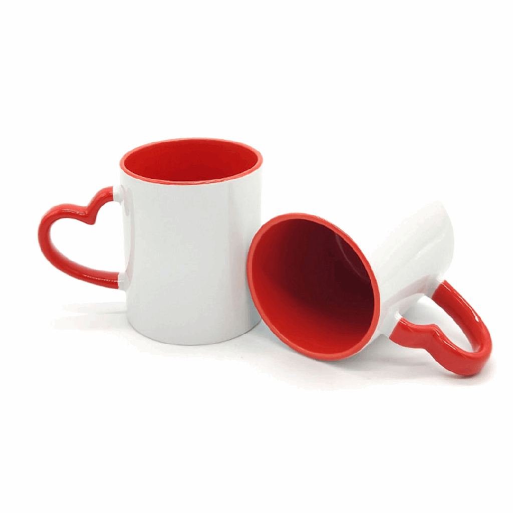 3 Tone Heart Mug - Red