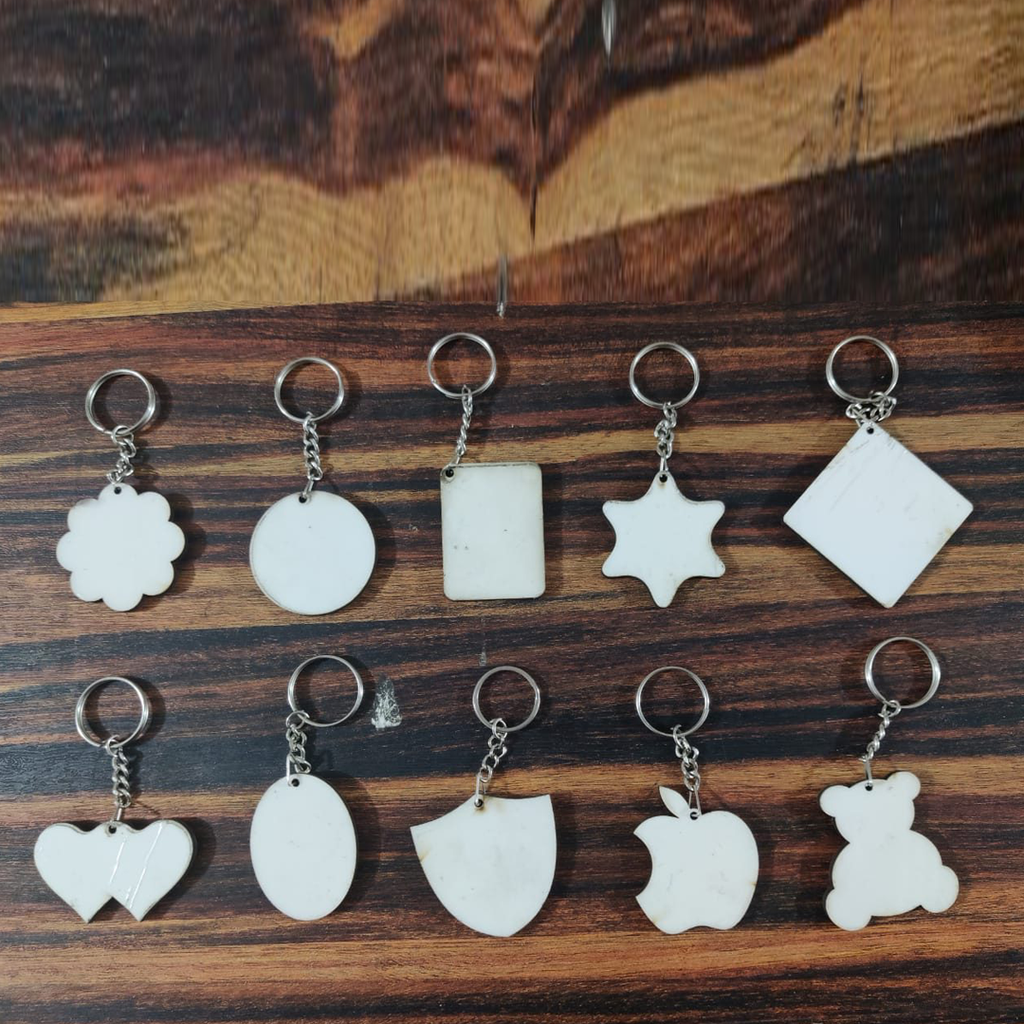 Wooden Keychain ( DoubleSide ) - Pack of 10