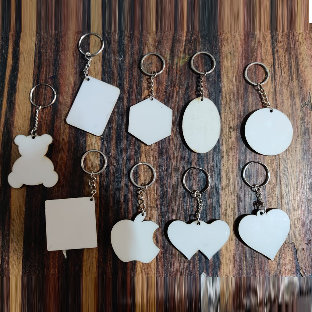Wooden Keychain (Single Side) - Pack of 10