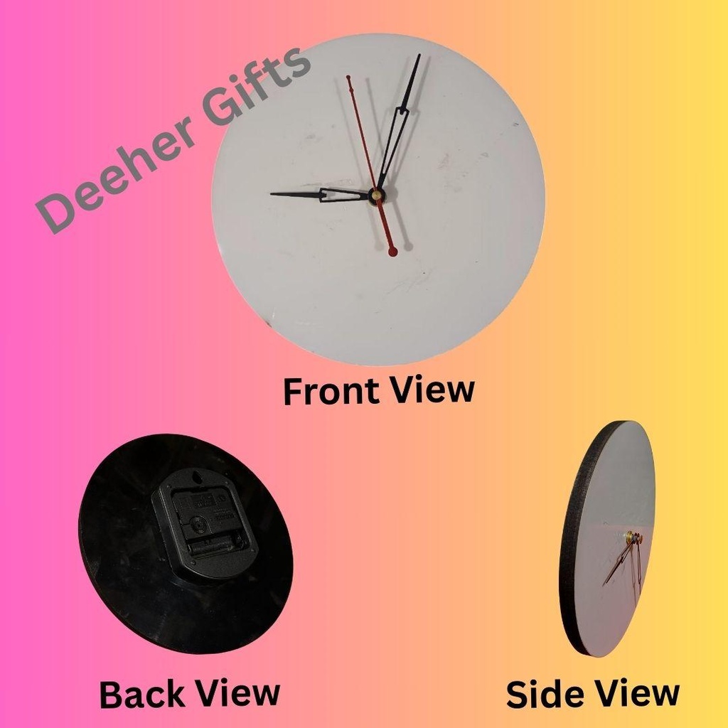 MDF Clock (12 mm) - Round / 8 inch