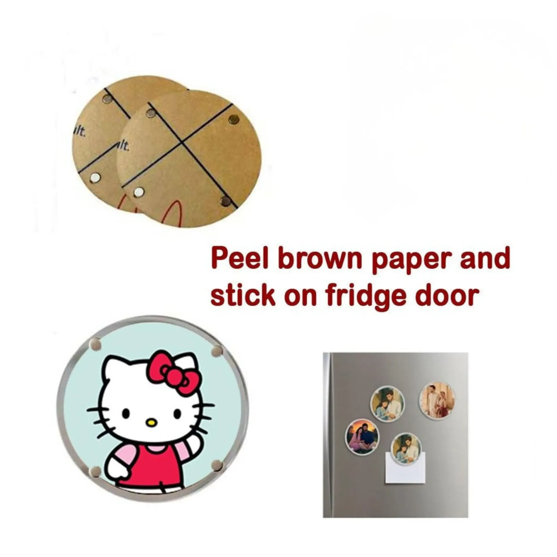 Polariod Acrylic Magnetic Photo Frame (Circle / 3 x 3 inch) - Pack of 1