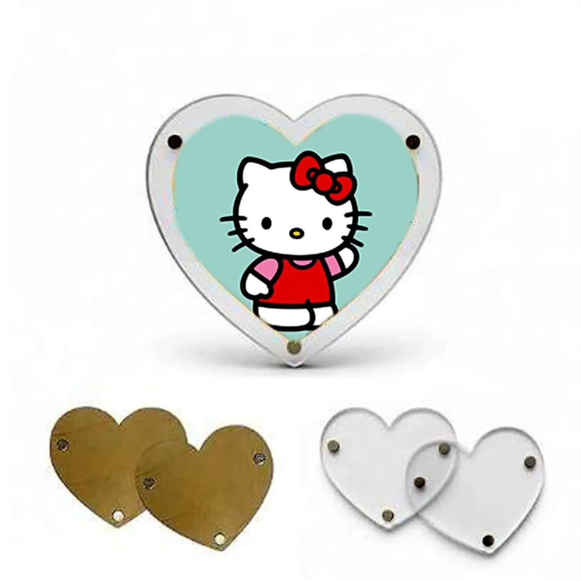 Polariod Acrylic Magnetic Photo Frame (Heart / 3 x 3 inch)
