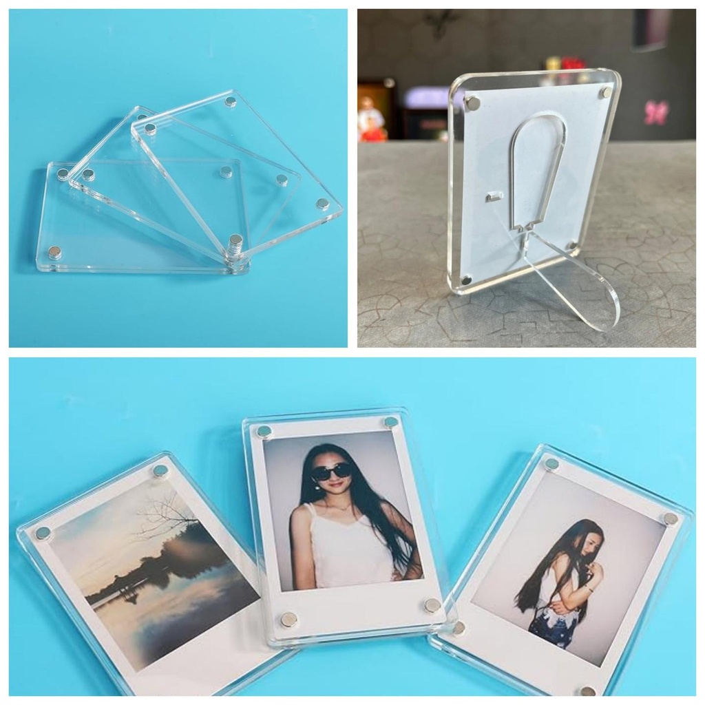 Polariod Acrylic Magnetic Photo Frame (With Stand) / 3 x 4 inch