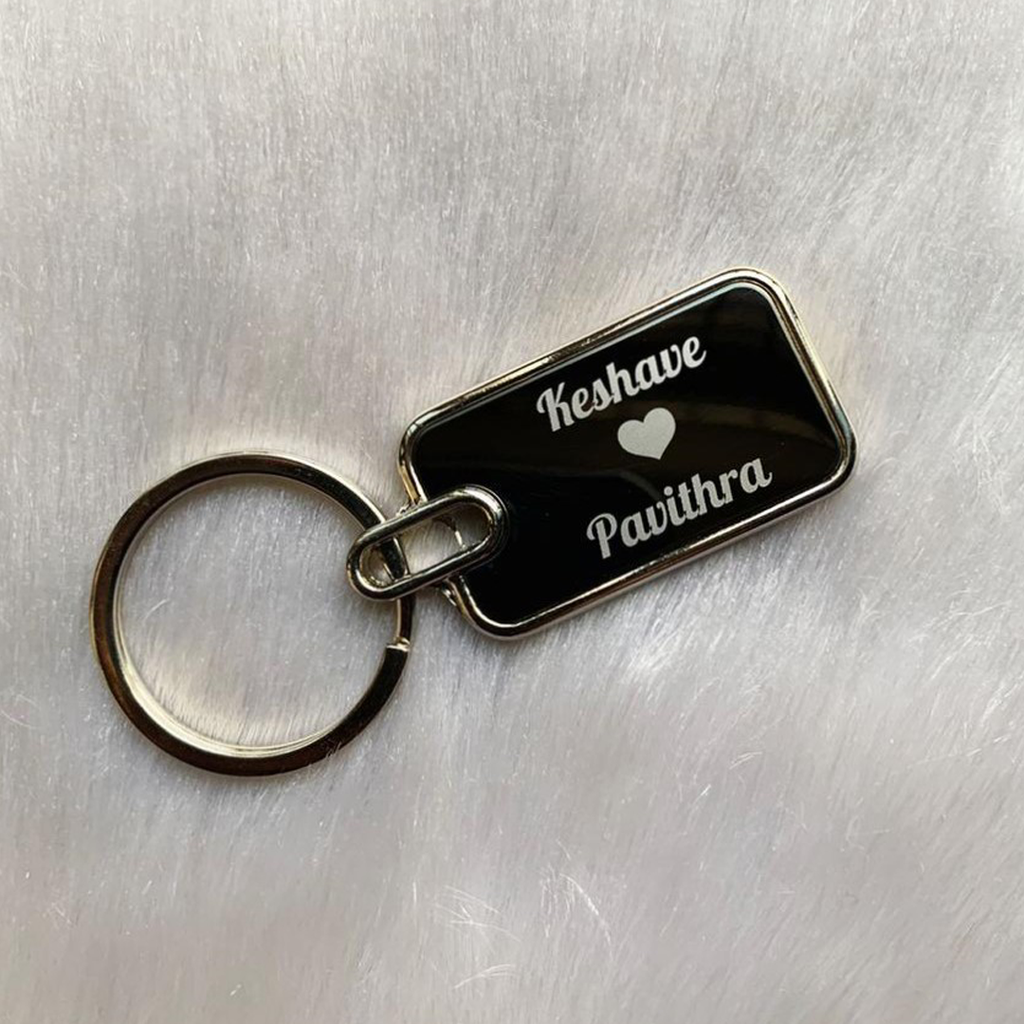 Keychain Metal - Rectangle (Indian) – For Both Side Engraving