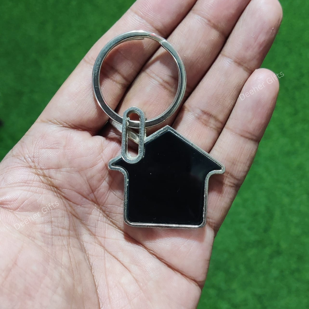 Keychain Metal ( House 1 ) – With Both Side Engraving - Pack of 2