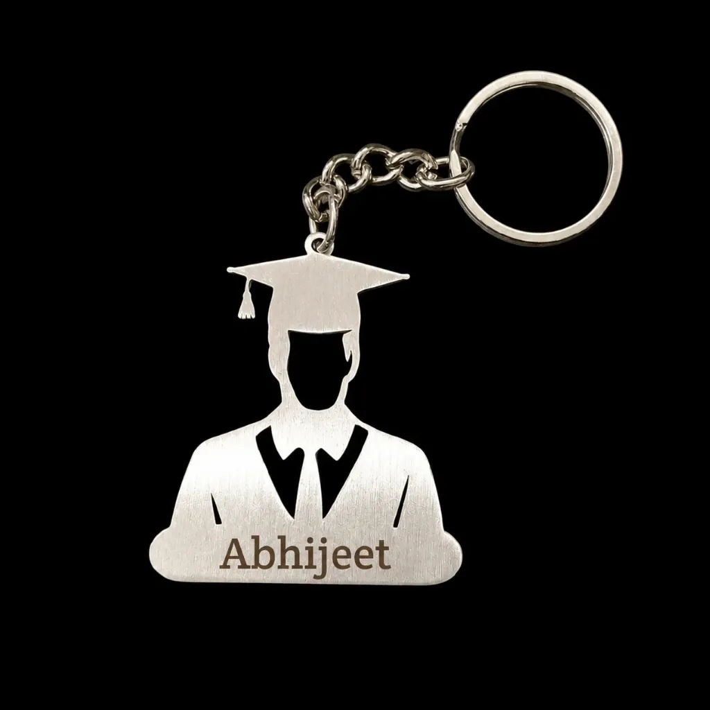 Stainless Steel Keychain ( Graduate Man ) – With Marking - Pack of 2