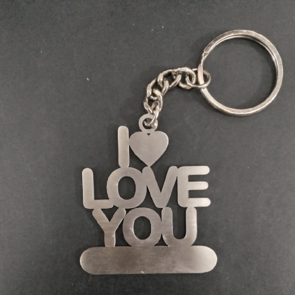 Stainless Steel Keychain ( I love you ) – With Marking - Pack of 2