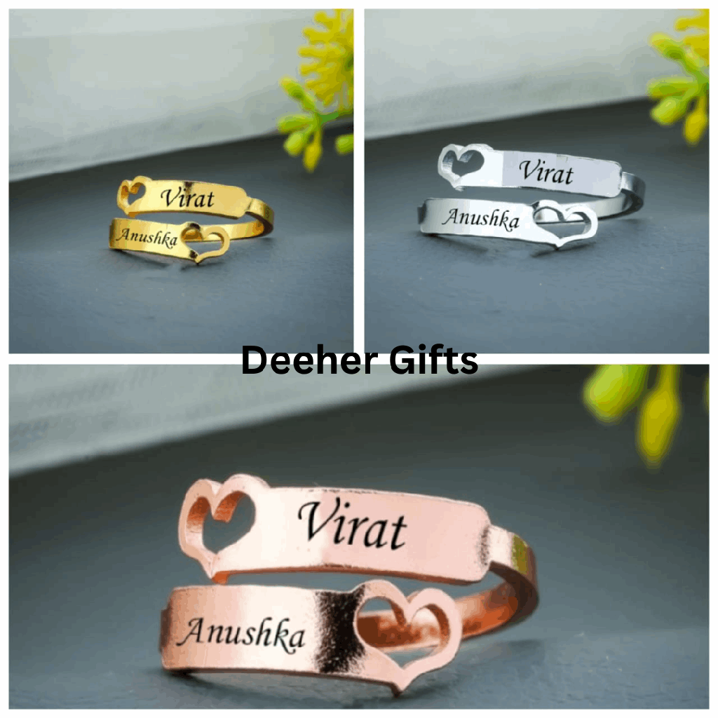 Couple Ring With Heart – Mix Color ( Golden /  Silver / Rose gold )