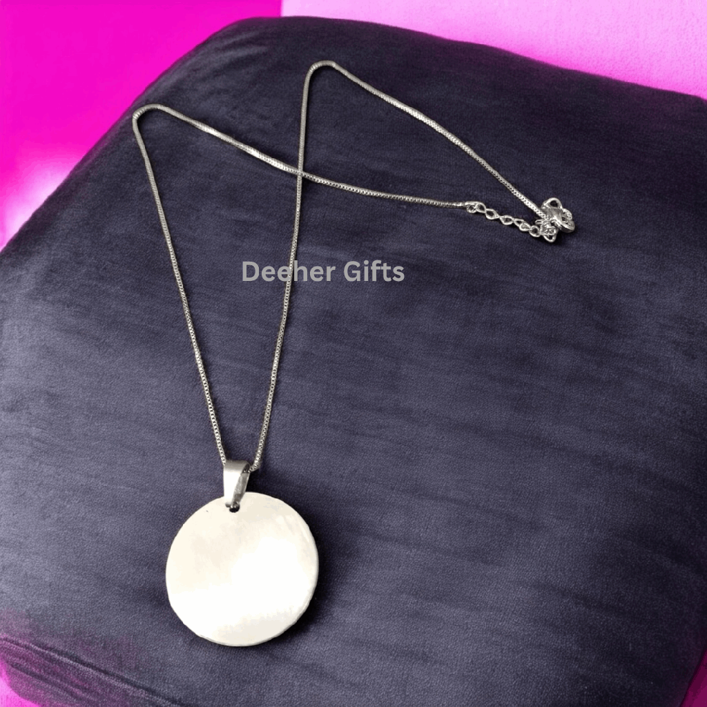 Metal Pendant Round (Silver) - With Marking