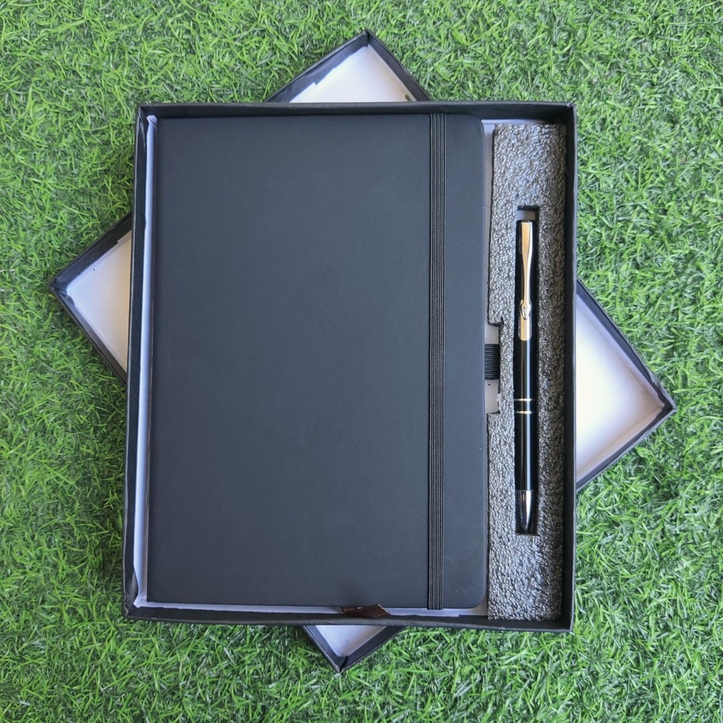 Elastic Diary with Pen Set –(Black) / Diary size A5