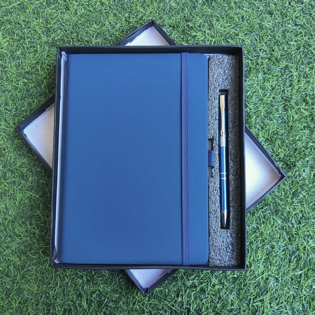 Elastic Diary with Pen Set –(Blue) / Diary size A5