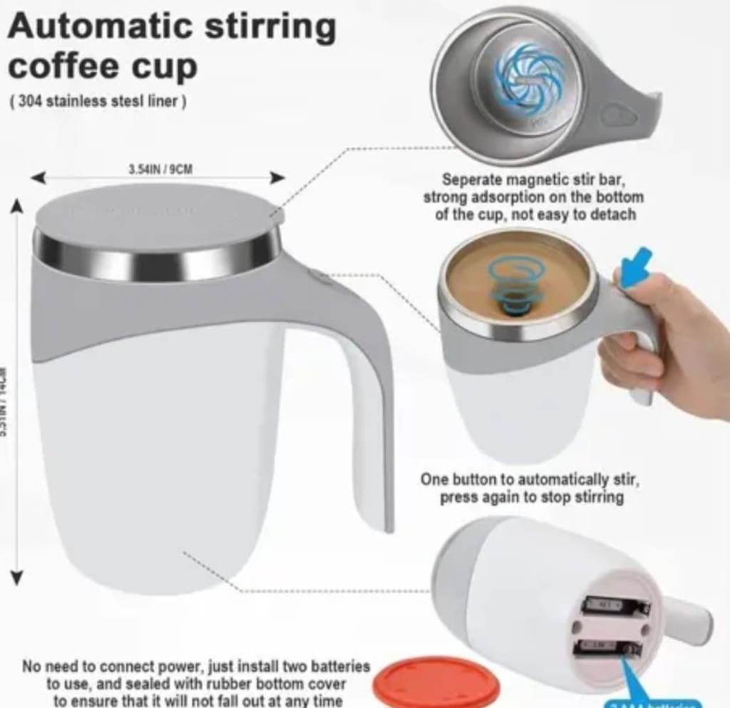 Automatic Stirring Coffee Mug | White | 400 ml