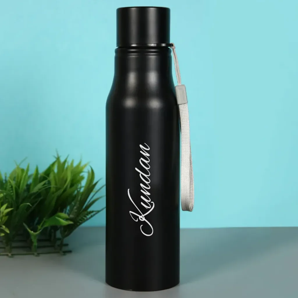 Stainless Steel Bottle | Black | 500 ml | With Engraving / UV