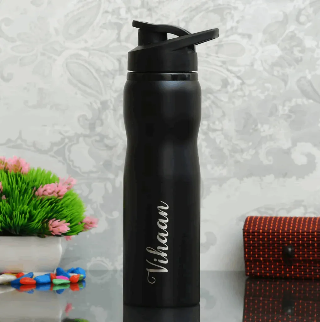 Sport Steel Bottle | Black | 750 ml | With Engraving / UV