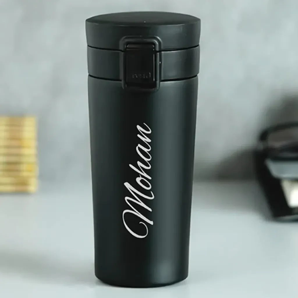 Vacuum Insulated Travel Mug | Black | 380 ml | With Engraving / UV